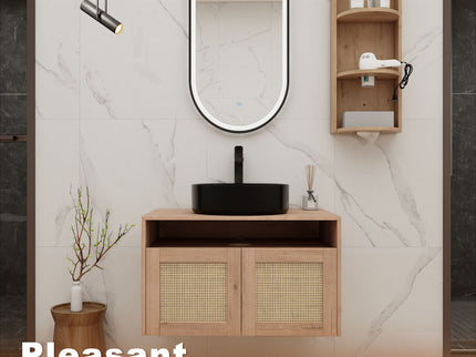 Bathroom Vanity & Art Sink And Storage Rack, Float Mounting Design