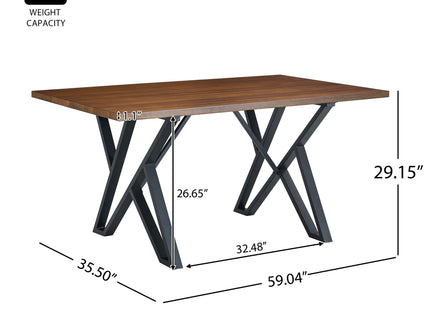 Industrial Style Indoor Dining Table With Metal Legs - Walnut / Black