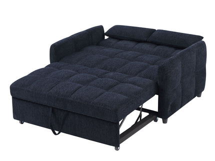 Loveseat Sofa Pull-Out Bed With Adjustable Backrest, 3 USB Ports And 2 Lumbar Pillows For Living Room