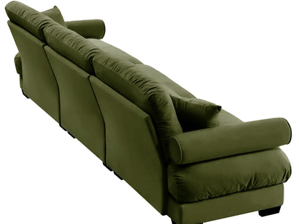 Modern Sofa With Bolstered Armrests And Pillows