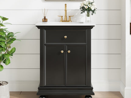 Modern Bathroom Vanity With Tip-Out Drawer And Soft-Close Hinges