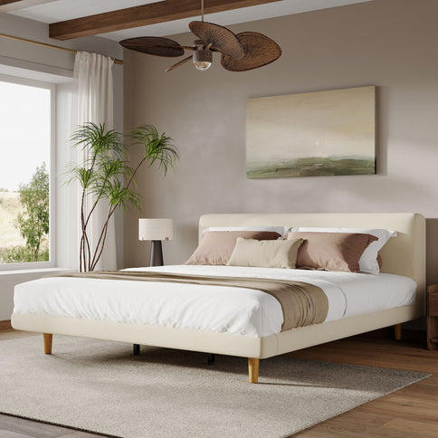 Chunky - California King Bed Frame - Beige