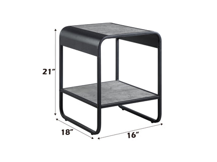 Raziela - End Table With Storage - Black / Gray