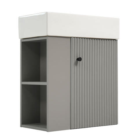 Modern Floating Bathroom Vanity With Ceramic Basin Perfect For Small Bathrooms