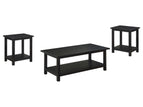 Dark Brown / 3 Pc. Coffee Table, 2 End Tables