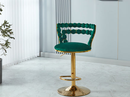 Modern Bar Chair With Iron Tube Legs, Soft Cushions And Comfortable Backrest (Set of 2)