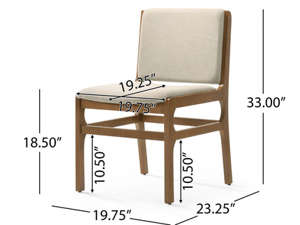 Contemporary Dining Chair Set Upholstered Fabric With Rubberwood Frame