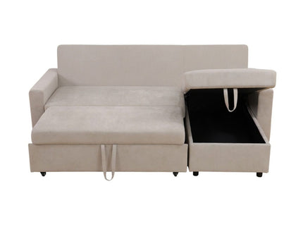 L - Shaped Convertible Sofa Bed With Storage Chaise