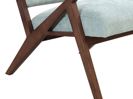 Modern Accent Chair With Plush Cushions, Angled Arm Design - Green
