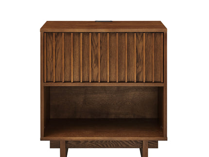 Nightstand With Hidden Charging Station USB Ports & Outlet Hole