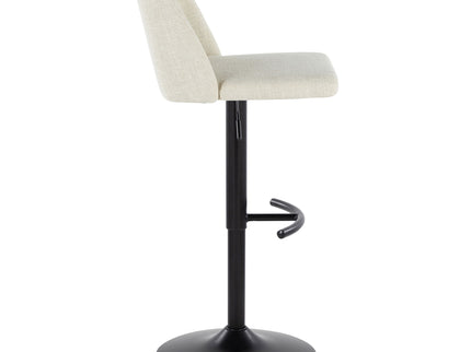 Toriano - Contemporary Adjustable Barstool Swivel With Rounded T Footrest (Set of 2)