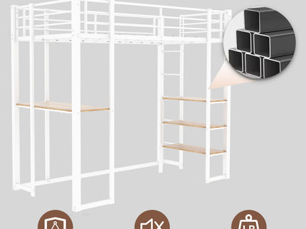 Bunk Bed With L-Shaped Desk And Dual Side Stairs