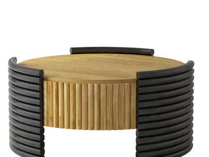Modern Colorblocked Striped Coffee Table With Flip Top Storage