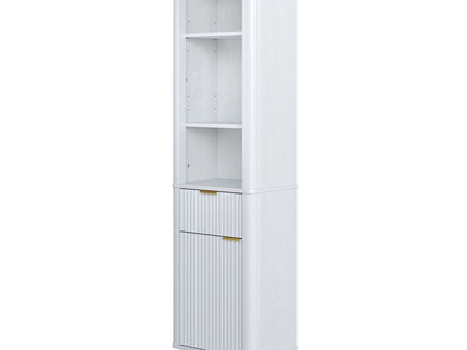 Tall Bathroom Storage Cabinet With Adjustable Shelves And 1 Drawer & Door