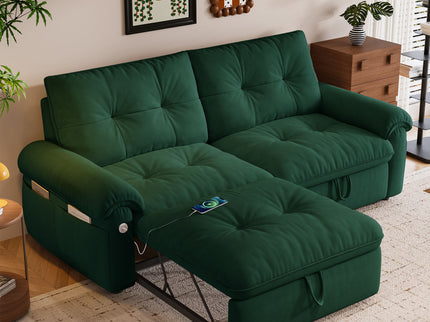 Cloud Like Convertible Sofa Bed For Living Rooms - Green