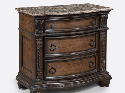 3 Drawers Nightstand - Brown / Cherry