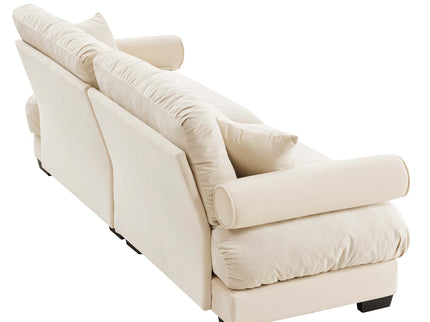 Modern Oversize Sofa With Cloud Like Comfort, Featuring Waist And Throw Pillows
