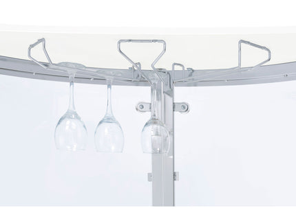 Strick - Freestanding Glass Top Home Bar Wine Cabinet - White