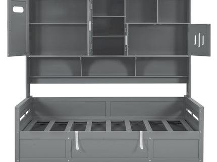 Daybed With All-In-One Cabinet And Shelf