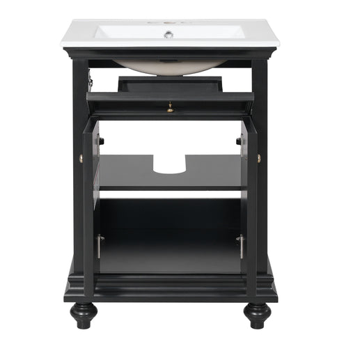 Modern Bathroom Vanity With Tip-Out Drawer And Soft-Close Hinges
