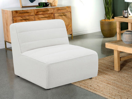 Bonnie - Upholstered Armless Chair With Channel Tufting - Ivory