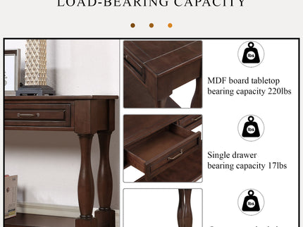Console Table With 3 Drawers And 1 Bottom Shelf For Entryway - Espresso