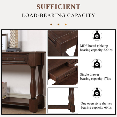 Console Table With 3 Drawers And 1 Bottom Shelf For Entryway - Espresso