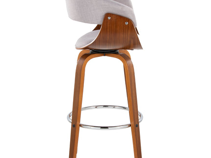 Vintage Mod - Mid Century Modern Fixed Height Barstool With Swivel With Round Footrest (Set of 2)