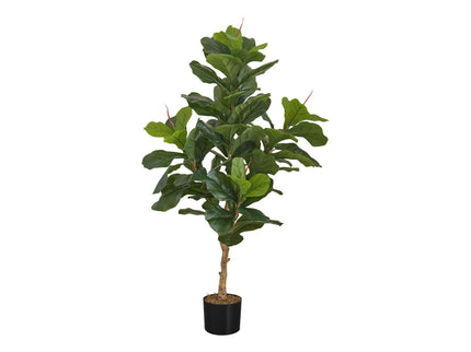 47" Tall, Artificial Plant, Fiddle Tree, Indoor, Faux, Fake, Floor, Greenery, Potted, Real Touch, Decorative - Green / Black