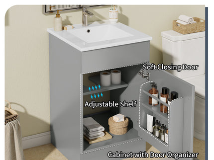 Bathroom Vanity With Sink, Cabinet With Adjustable Shelf