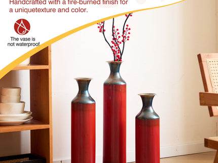 Modern Droplet Shaped Floor Vase Set, 3 Piece Home Decor
