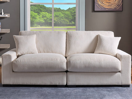 4 Seater Oversized Sectional Sofa With 2 Ottoman And 2 Pillows