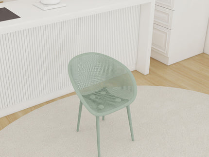 2 Piece Durable Single Chair With Hollow Out Design