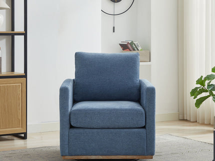 Modern Square Upholstered Swivel Accent Chair With Metal Base