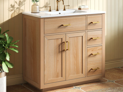 Bathroom Vanity & Sink, Soft Close Doors & Drawers - Wood
