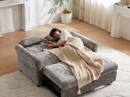 Loveseat Sofa Bed, Pull - Out Couch Sleeper & 2 Pillows