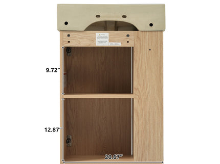 Bathroom Vanity With Sink, Freestanding Wood Grain Cabinet With Storage