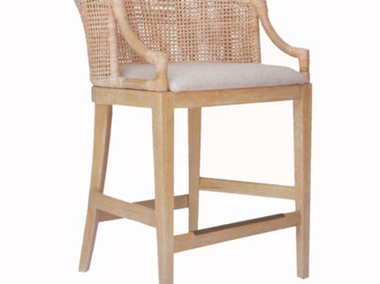 Casual Handcrafted Rattan Counter Stool