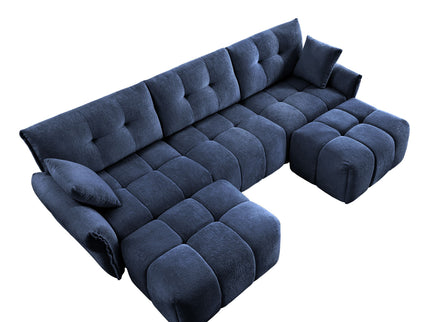 Sofa Set With Ottoman And Pillows, Textured, High Resilience Cushions