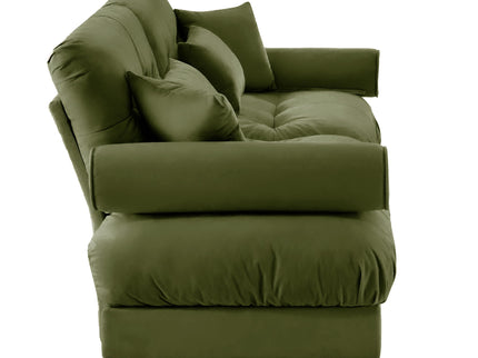 Modern Sofa With Bolstered Armrests And Pillows