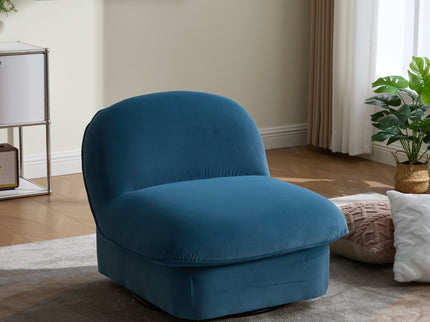 Pumpkin Shaped Swivel Accent Chair, 360 Degree Rotation For Living Room
