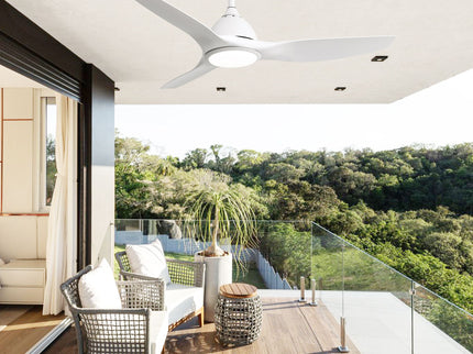 Bredoom Ceiling Fan With Remote Control And LED Light, Blades, Reversible DC Motor For Indoor / Outdoor Use