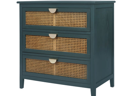 3 Drawer Cabinet, Natural Rattan, American Furniture