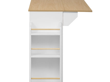 Modern Style 2 In 1 Pet Friendly Dog Crate Kitchen Island End Table Metal Pine - Natural / White