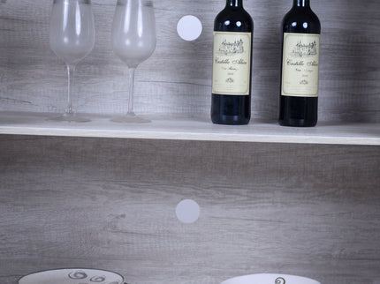 Elegant Sideboard With 2 Acrylic Mirrored Doors, Adjustable Shelf Storage