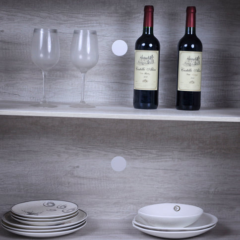 Elegant Sideboard With 2 Acrylic Mirrored Doors, Adjustable Shelf Storage