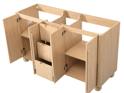 Bathroom Vanity Cabinet Only, 3 Drawers 4 Doors, Soft Close, Adjustable Shelf - Wood