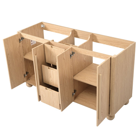 Bathroom Vanity Cabinet Only, 3 Drawers 4 Doors, Soft Close, Adjustable Shelf - Wood