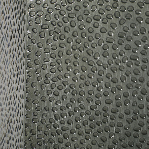 Modern Hammered Iron Geometric End Table