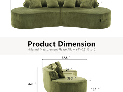 Modern Curved Sofa With Pillows